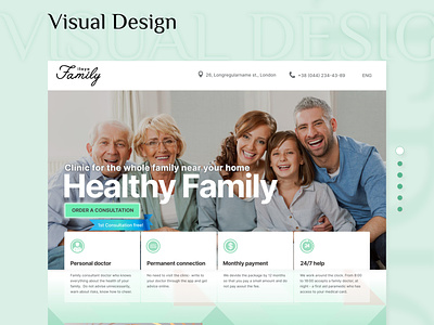 Family clinic landing page web design
