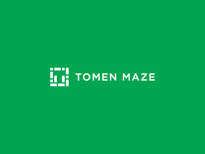 Tomen maze brand enigma identity logo maze puzzle secure security simple software