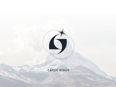 Catch Stage brand catch cs goal hold identity logo mountain simple stage stars