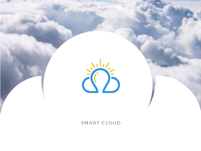 Smart Cloud brand bright clouds data identity logo simple sky smart storage