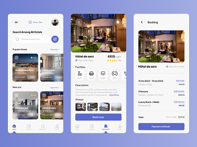 Hotel Reservation App. app app design application design graphic design hotel illustration mobile pelaicon ui ux