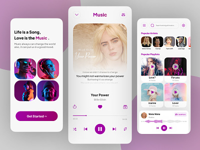 Music Player app design application design graphic design light mode mobile music player ui ui design