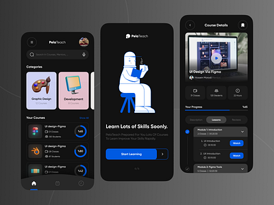 E-learning app - Dark mode