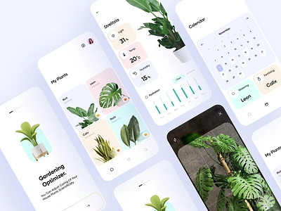 Plant Care App 🪴🌱 3d app design application calendar care design flower greenhouse mobile nature plant pot reminder ui uiux ux watering