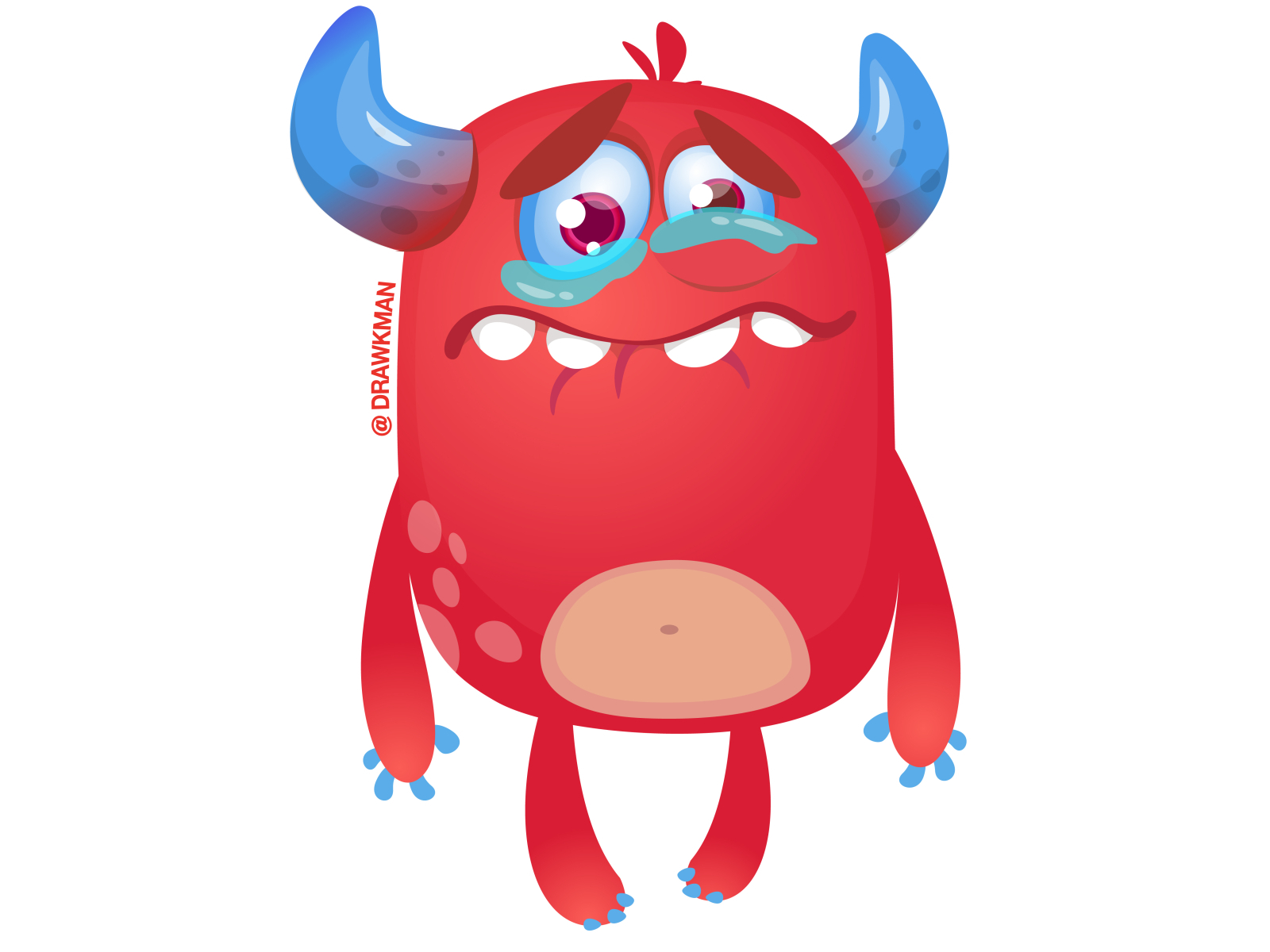 Lil' Drammateeque - Funny Crying Monster Design By Drawkman On Dribbble