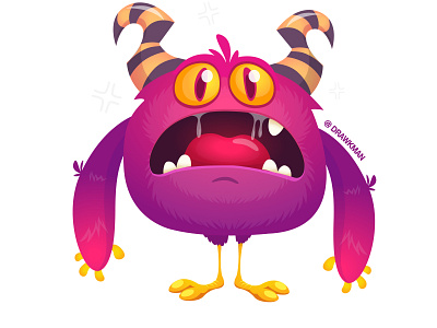 | q u i x o t i c | - cartoon funny crying monster design cartoon character creature design funny halloween illustration logo monster scary sticker vector