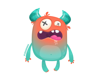 | glow pop jiggly dead | - cartoon scary monster character by DRAWKMAN ...