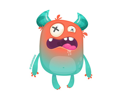 | glow pop jiggly dead | - cartoon scary monster character cartoon character creature design drawkman funny halloween illustration monster scary sticker vector
