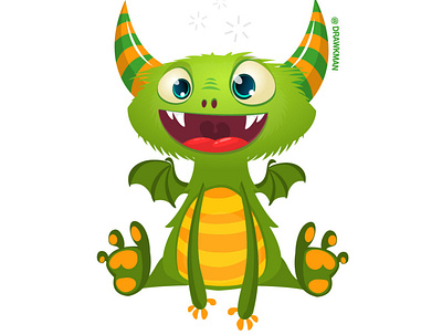 | bwaby dwagon | - cartoon funny dragon design cartoon character design dragon drawkman funny green halloween illustration monster