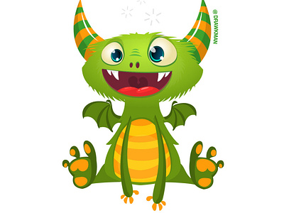 | bwaby dwagon | - cartoon funny dragon design cartoon character design dragon drawkman funny green halloween illustration monster
