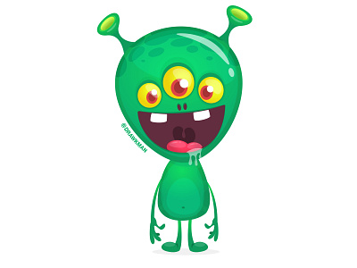 | Ufffo Aye-Aye-Aye | - cartoon funny green alien character alien cartoon character creature design drawk drawkman funny green halloween illustration monster package scary sticker thee eyed