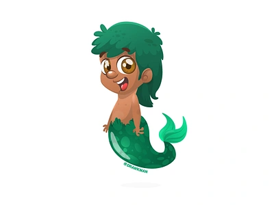 | n a m a z z i | - the merman cartoon cartoon character creature design fish funny halloween illustration logo mascot mermaid merman sea