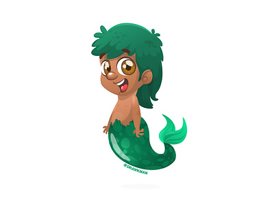 | n a m a z z i | - the merman cartoon cartoon character creature design fish funny halloween illustration logo mascot mermaid merman sea