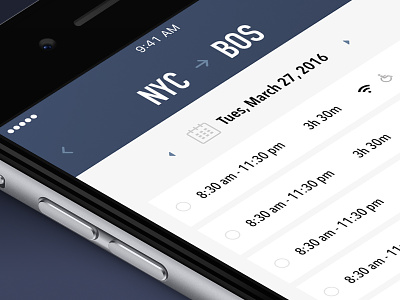 Bus booking app blue clean dark data design ios iphone metrics mobile ui usability ux