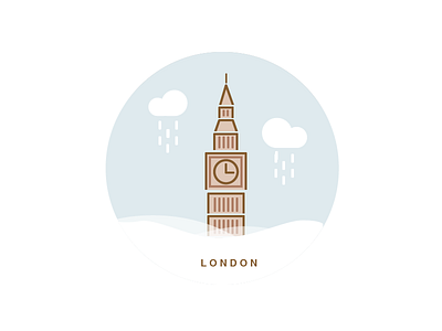 London - Rainy bigben city illustration london rain raining rainy weather