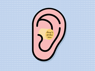 Don't Poke Me branding ear earplug illustration instagram pastel poke