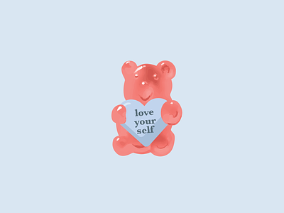 Gummy Bear awww branding cute digital native dribbbleweeklywarmup gummies gummy gummy bear illustraion love yourself valentines