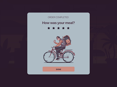 Daily UI Challenge #016 - Pop-Up / Overlay after effects animate bike daily challange dailyui design figma food delivery illustraion overlay popup rating ui ux