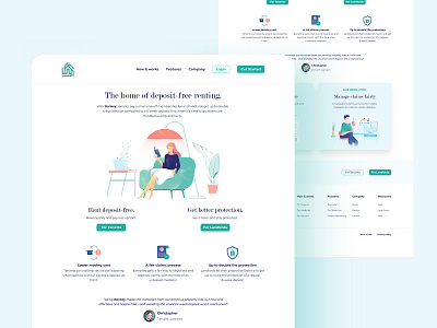 Bankey - Landing Page clean creative design figma home rent interface landing landing page layout minimal ui ux web design webdesign