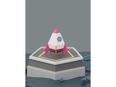 Low Poly Rocket 3d 3d animation blender launchpad low poly lowpoly rocket rocket launch