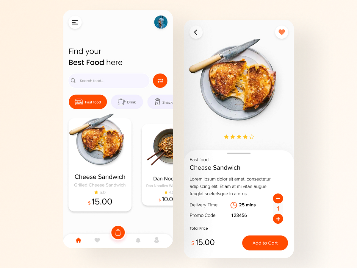 Food App Design by MyProMax on Dribbble