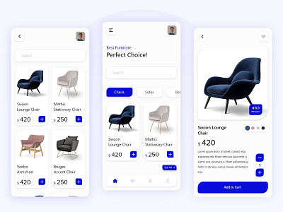 Furniture Store App Design ecommerce app design graphic design mobile app ui design