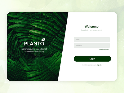 Online Plant Store Web login page | Planto app ecommerce app design graphic design ui ui design web application web design