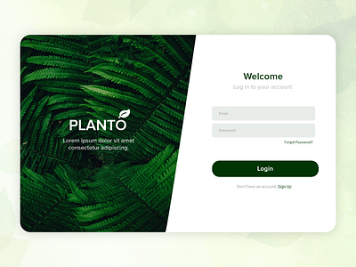 Online Plant Store Web login page | Planto