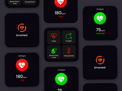 Smart Watch Design | Smartest App branding dark mode graphic design health app smart watch smartest theme ui ui design uiux