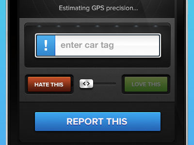 Drive Porter (buttons update) app application black blue buttons car cartag dark estimation gps iphone switch tag