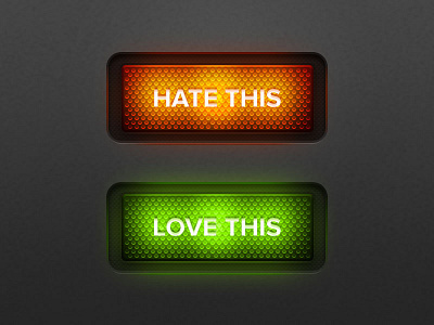 Hate/love this buttons button buttons green hate ios ipad iphone light love orange red rocker rockers texture