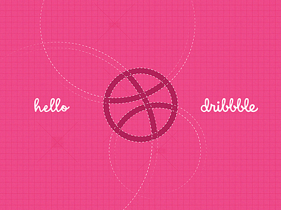 Hello Dribbble! debut design grid hello invite logo one pink shot thanks