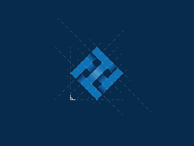 Logo - Habitar House (Dwell House) blue brand grid logo logotype phi visual identity