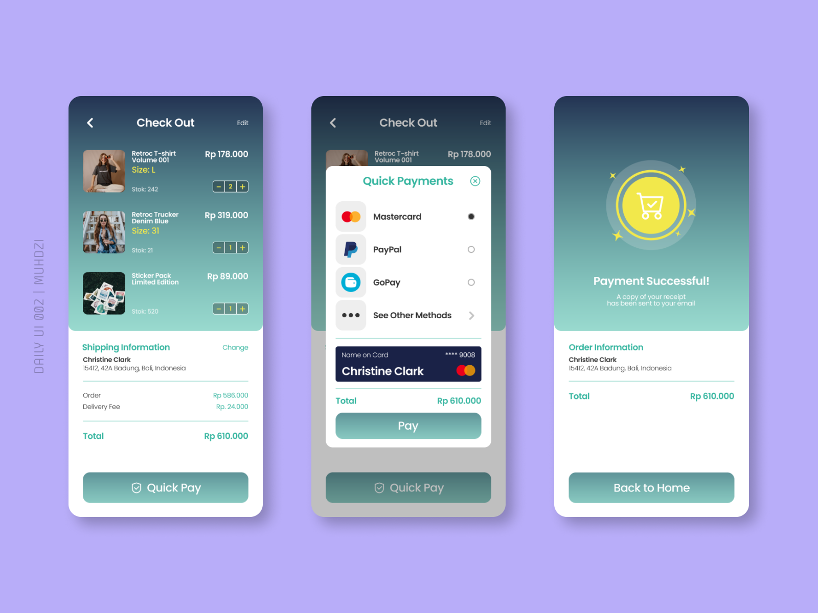 Daily UI 002 - Payment Checkout by Muhammad Dzilal on Dribbble