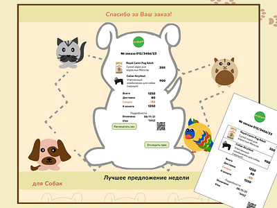 Design an Email Receipt for the pet's shop