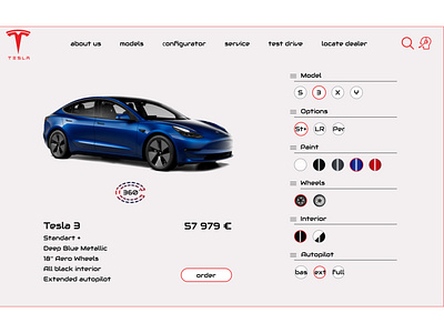 Design something related to customizing a Tesla model