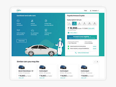 Car subscription Product detail page 2