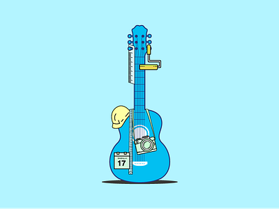 Illustration for Multi service Provider bright graphic guitar illustration multiservice