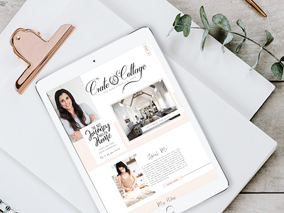 Crate & Cottage - Influencer Blog blog design influencer showit website