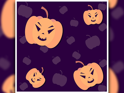 Halloween pumpkins cute design ghost halloween illustration jackolantern lantern lusterblaze orange pumpkin purple scary spooky vector