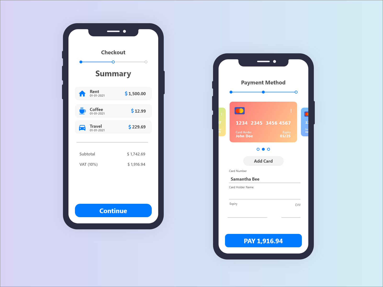 Credit Card Checkout - Daily UI by Niaz Nazeer on Dribbble