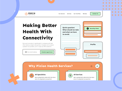 Online Health Services Website app branding connectivity daily ui design health illustration logo online ui ux vector web design