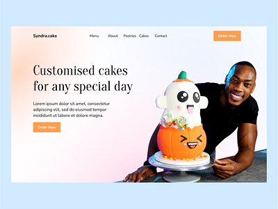 Cake ecommerce store landing page