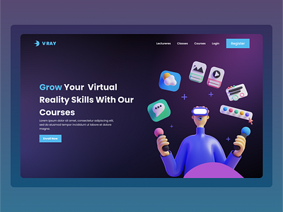 Virtual Reality Courses landing page