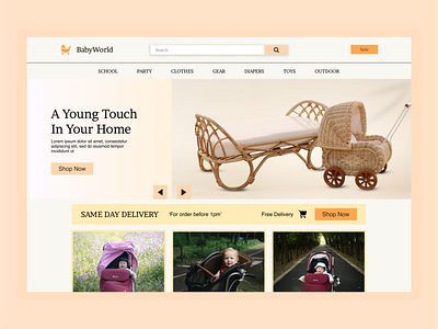 Baby, Infant ecommerce landing page
