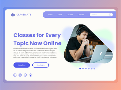 Online Learning Landing Page classes daily design landding page learning online study ui ux webpage website