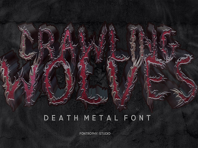 Crawling Wolves - Death Metal Font font font design horror font horror logo metal metal font metal logo rock font rock logo trash font