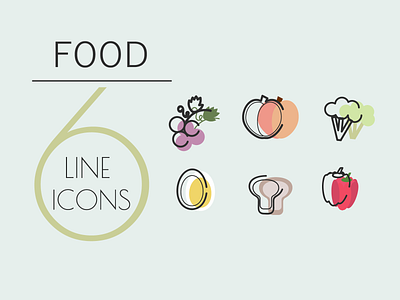 Food line icons design icons illustration line nutrition products