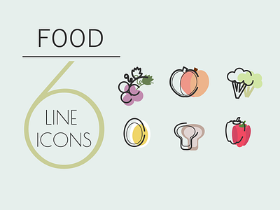 Food line icons