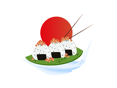 Japan. Onigiri design food illustration japan onigiri